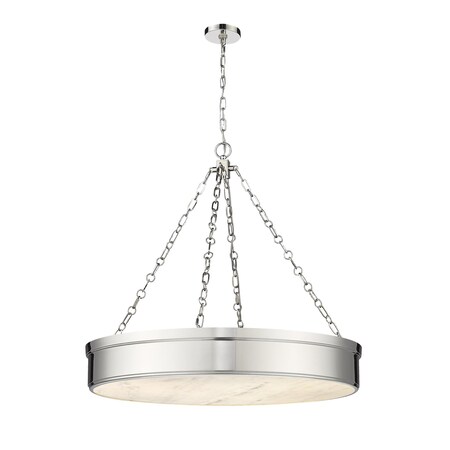 Z-Lite Anders Chandelier, 3-Light, 33 In.W x 5 In.H, Polished Nickel/marbling 1944P33-PN-LED